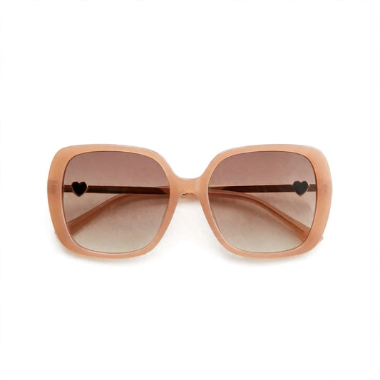 Vincci Heart Charm Oversized Square Sunglasses - Peach