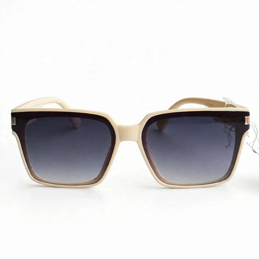 Vincci Two-Tone Square Frame Sunglasses - Cream & Dark Brown