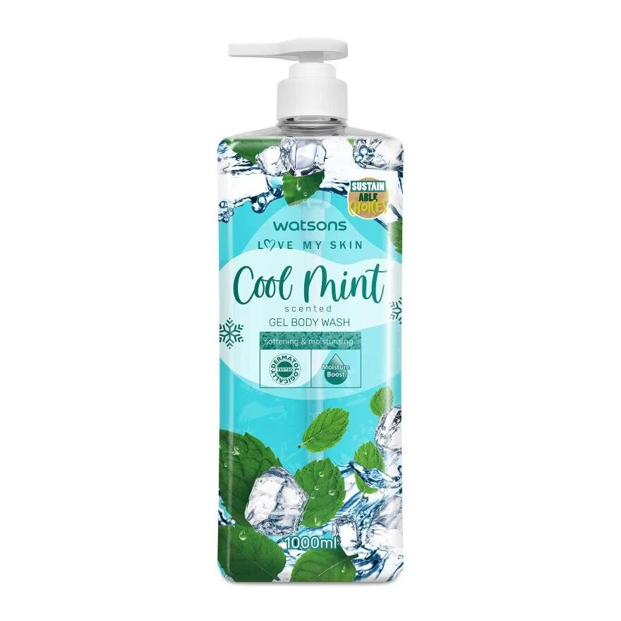 Watsons Cool Mint Scented Gel Body Wash 1000ml