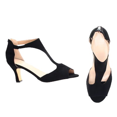 Women's Black Heeled Sandals Size 39