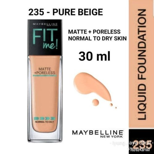 Maybelline Fit Me Matte+ Poreless Normal to Oily Foundation Pure Beige 235