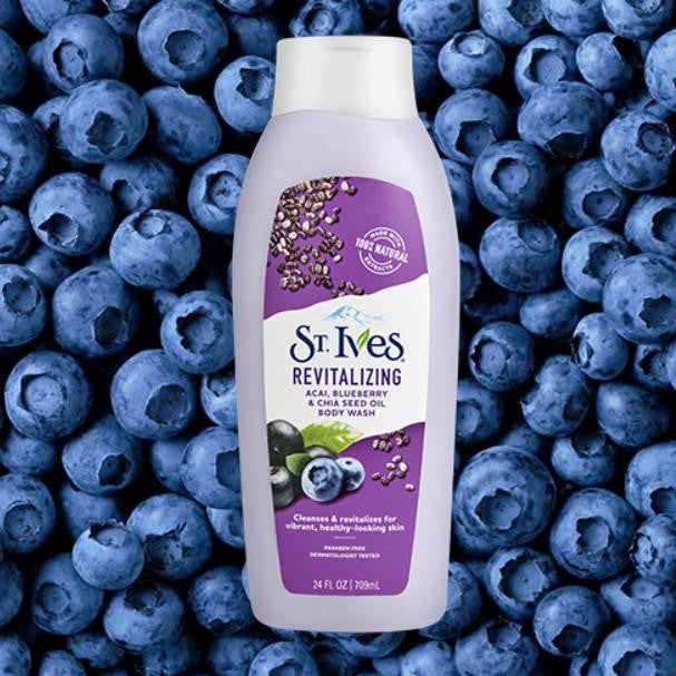 St. Ives Revitalizing Acai, Blueberry and Chia Seed Oil Body Wash 400ml