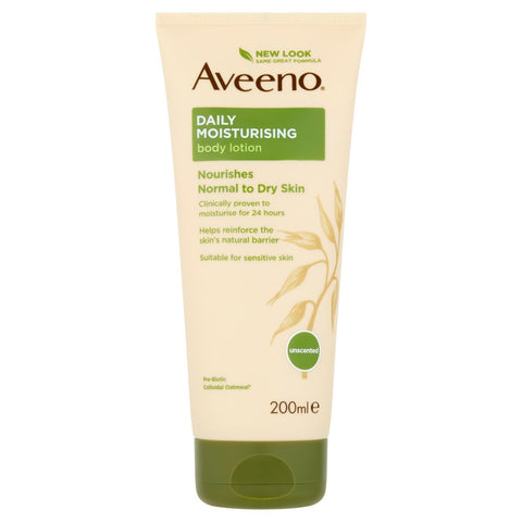 Aveeno Daily Moisturising Body Lotion Nourishes Normal to Dry Skin 200 ML