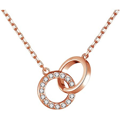Philip Jones Rose Gold Plated Circle Link Necklace