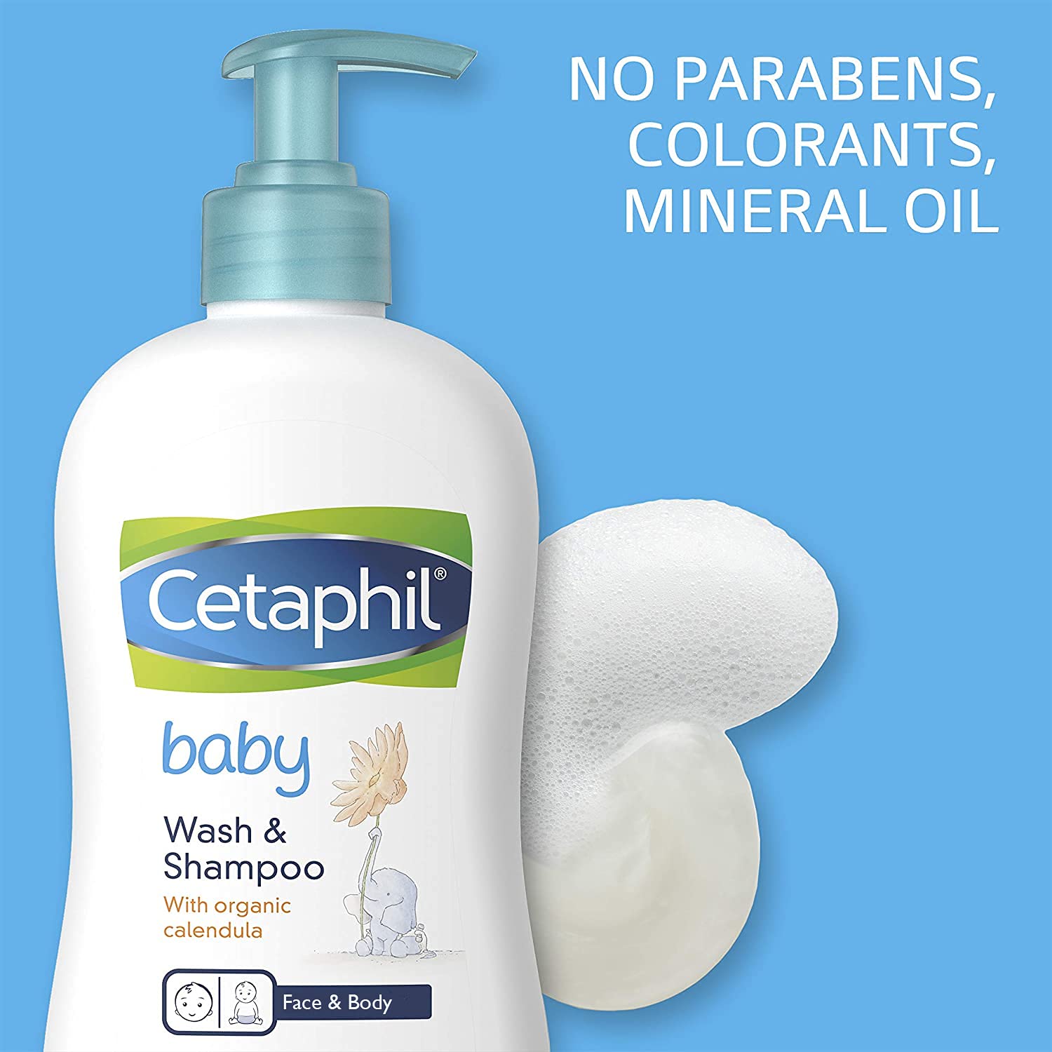 Cetaphil Baby Wash & Shampoo With Organic Calendula Face & Body 399ml