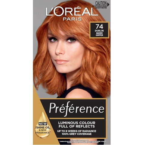 L'Oreal Paris Preference Permanent Hair Color- 74 Dublin Mango Copper