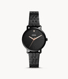 Fossil Lexie Luther Three-Hand Black Stainless Steel Watch