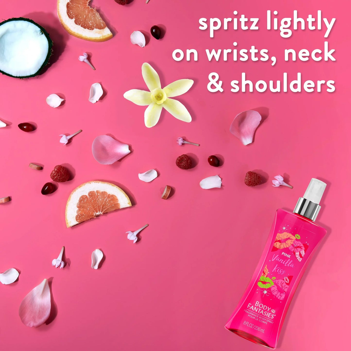 Body Fantasies Signature Fragrance Body Spray- Pink Vanilla Kiss 236ml