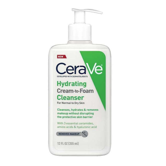 CeraVe Hydrating Cream To Foam Cleanser For Normal To Dry Skin-355ml