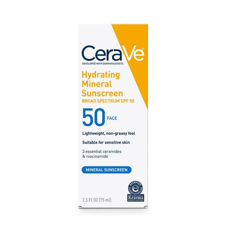 CeraVe Hydrating Mineral Sunscreen SPF 50 Face Lotion 75ml