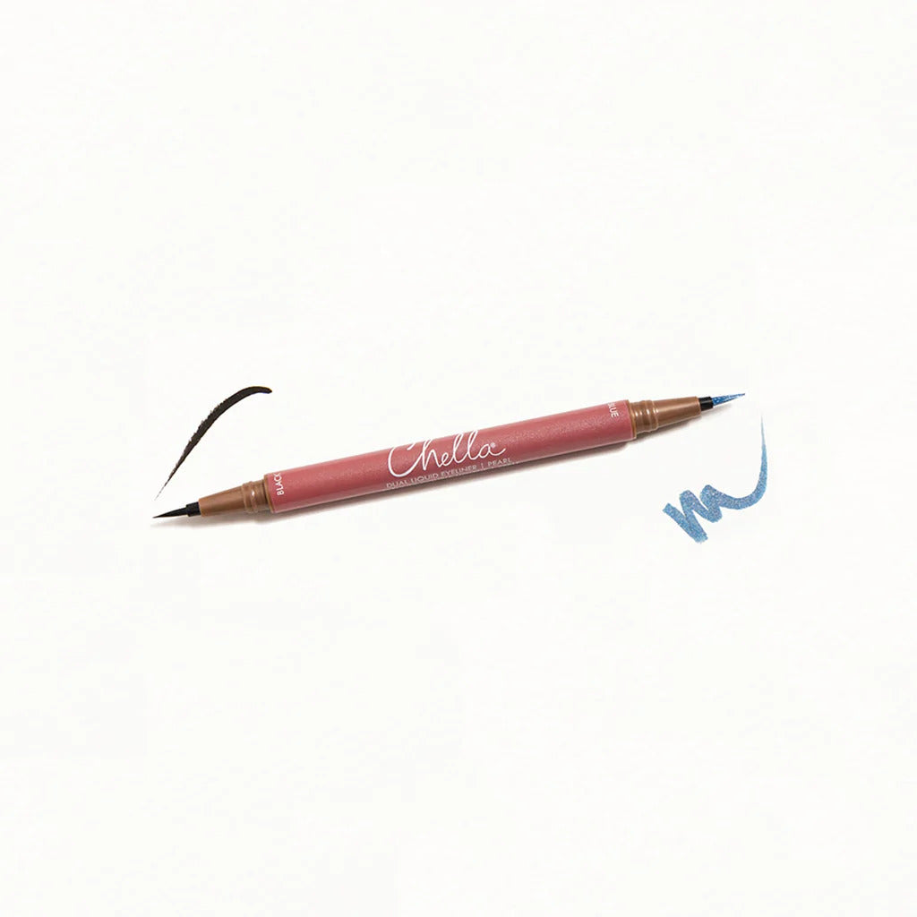 Chella Dual Liquid Eyeliner Pen- Pearl Dark Blue & Black