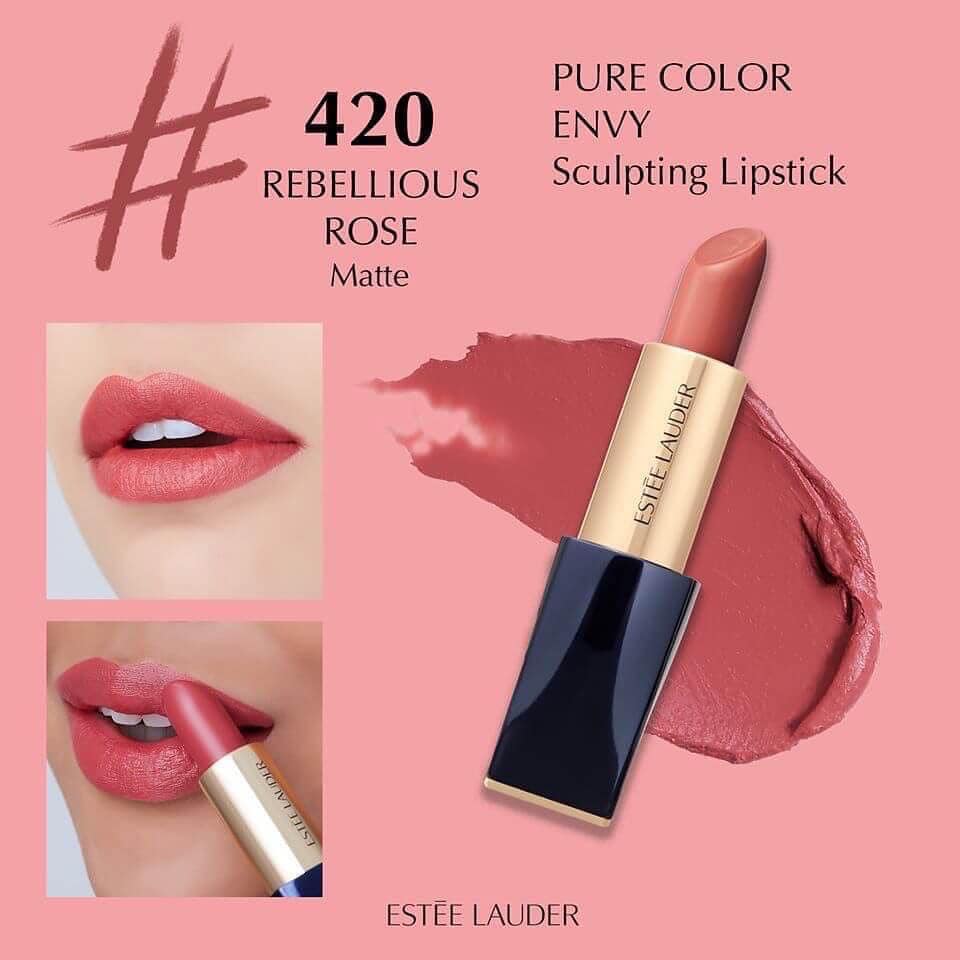 Estee Lauder Pure Color Envy Matte Sculpting Lipstick- 420 Rebellious Rose 