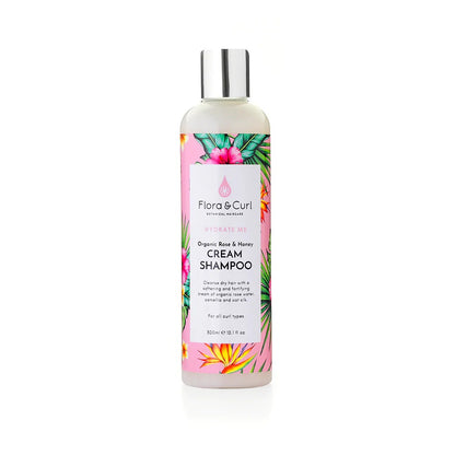 Flora & Curl Organic Rose & Honey Cream Shampoo 300ml