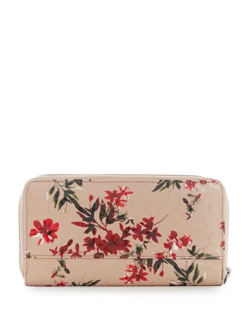 Guess Abree ZipAround Wallet Pink Floral