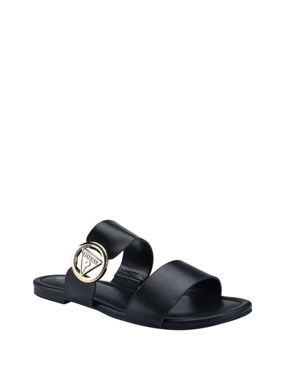 Guess Lowered Double Band Slide Sandals- Black