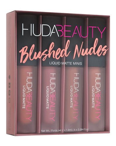 Huda Beauty Liquid Matte Minis Lipstick Blushed Nudes-set