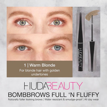 Huda Beauty #BombBrows Full 'n Fluffy Volumizing Fiber Gel- 1 Warm Blonde