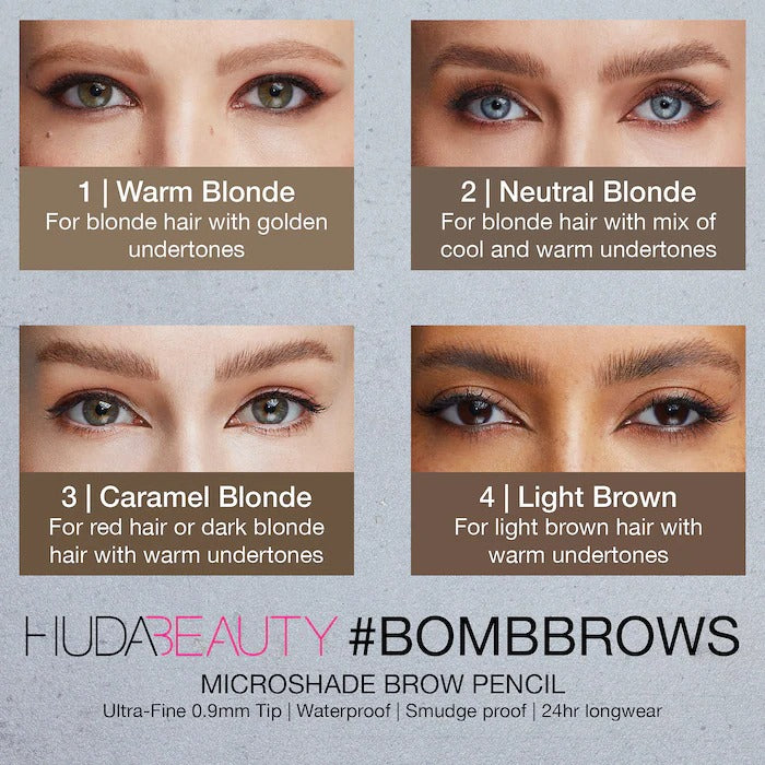 Huda Beauty #Bombbrows Microshade Brow Pencil- 1 Warm Blonde