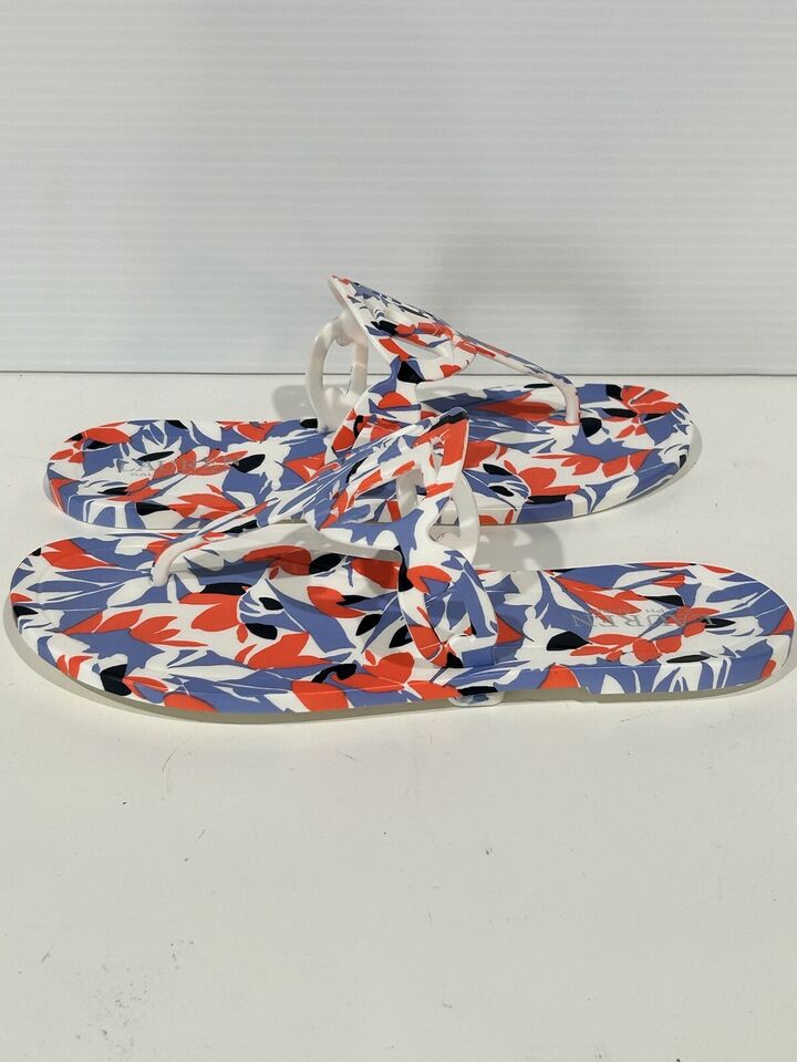 LAUREN Ralph Lauren Audrie Floral Print Jelly Sandals- White Multi (US 8)