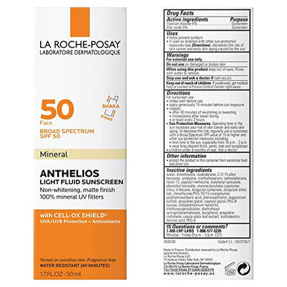 La Roche-Posay Anthelios Mineral Light Sunscreen Fluid SPF50, 50ml