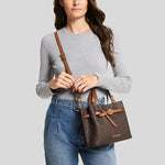 Michael Kors Emilia Small Logo Satchel Bag- Brown