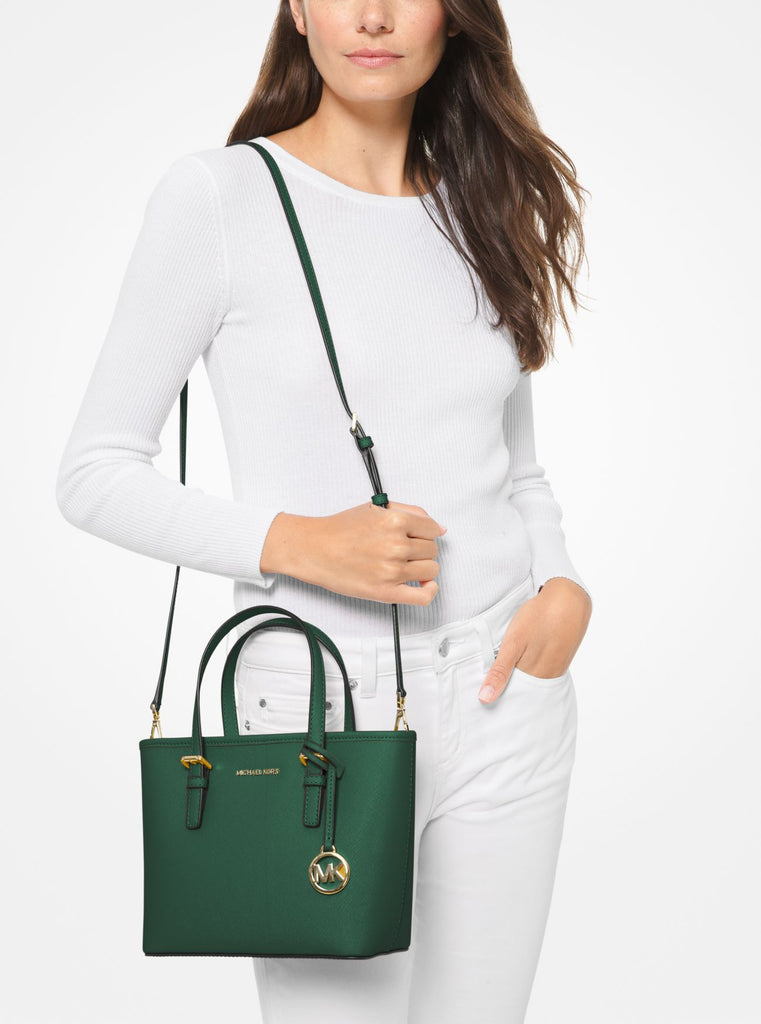 MICHAEL Michael Kors Green Saffiano Leather Jet Set Tote MICHAEL Michael  Kors