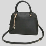 Michael Kors Jet Set Travel Medium Saffiano Leather Dome Satchel- Black