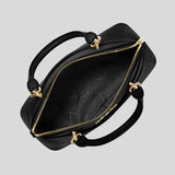 Michael Kors Jet Set Travel Medium Saffiano Leather Dome Satchel- Black