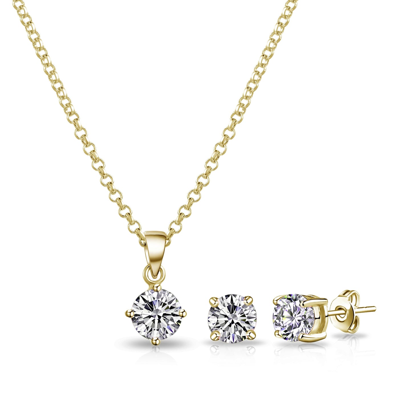 Philip Jones Gold Plated Round Solitaire Set