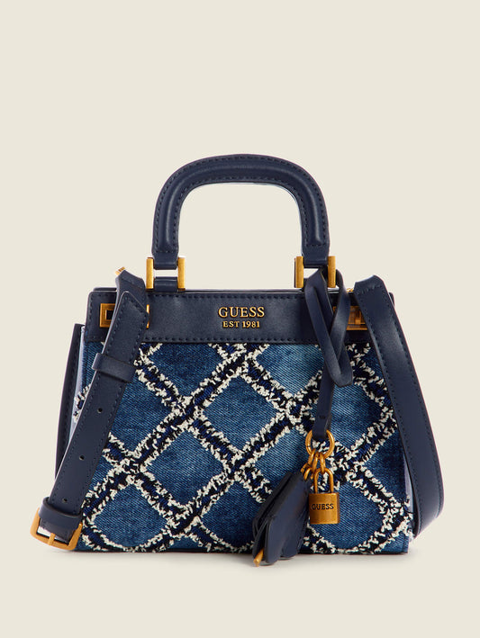 Guess Katey Denim Handbag Blue Multi