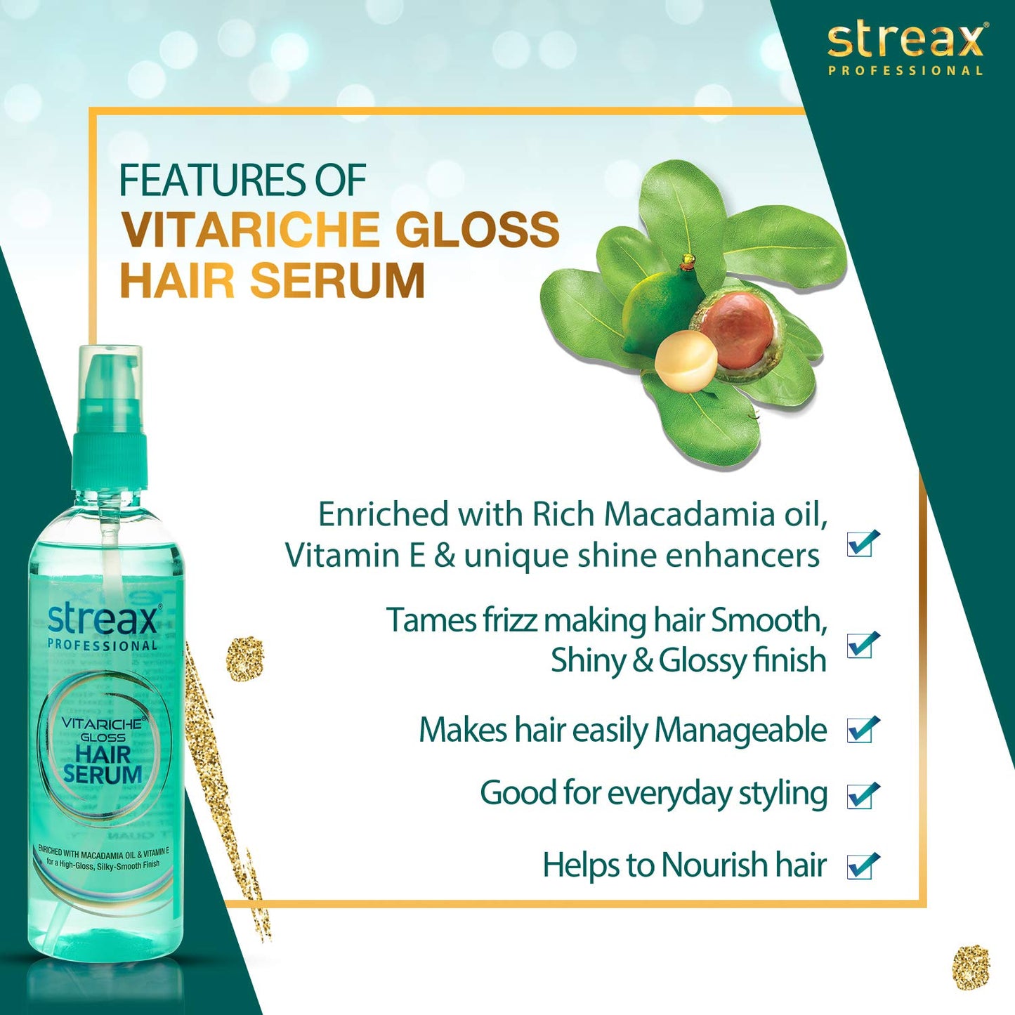 Streax Vitariche Gloss Hair Serum 45ml