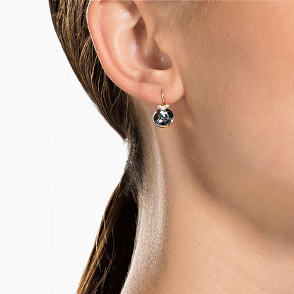 Swarovski Bella V Drop Earrings Round Cut, Gray