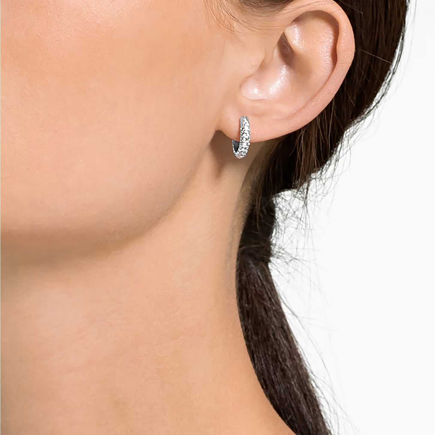 Swarovski Stone hoop Earrings Pave, Small