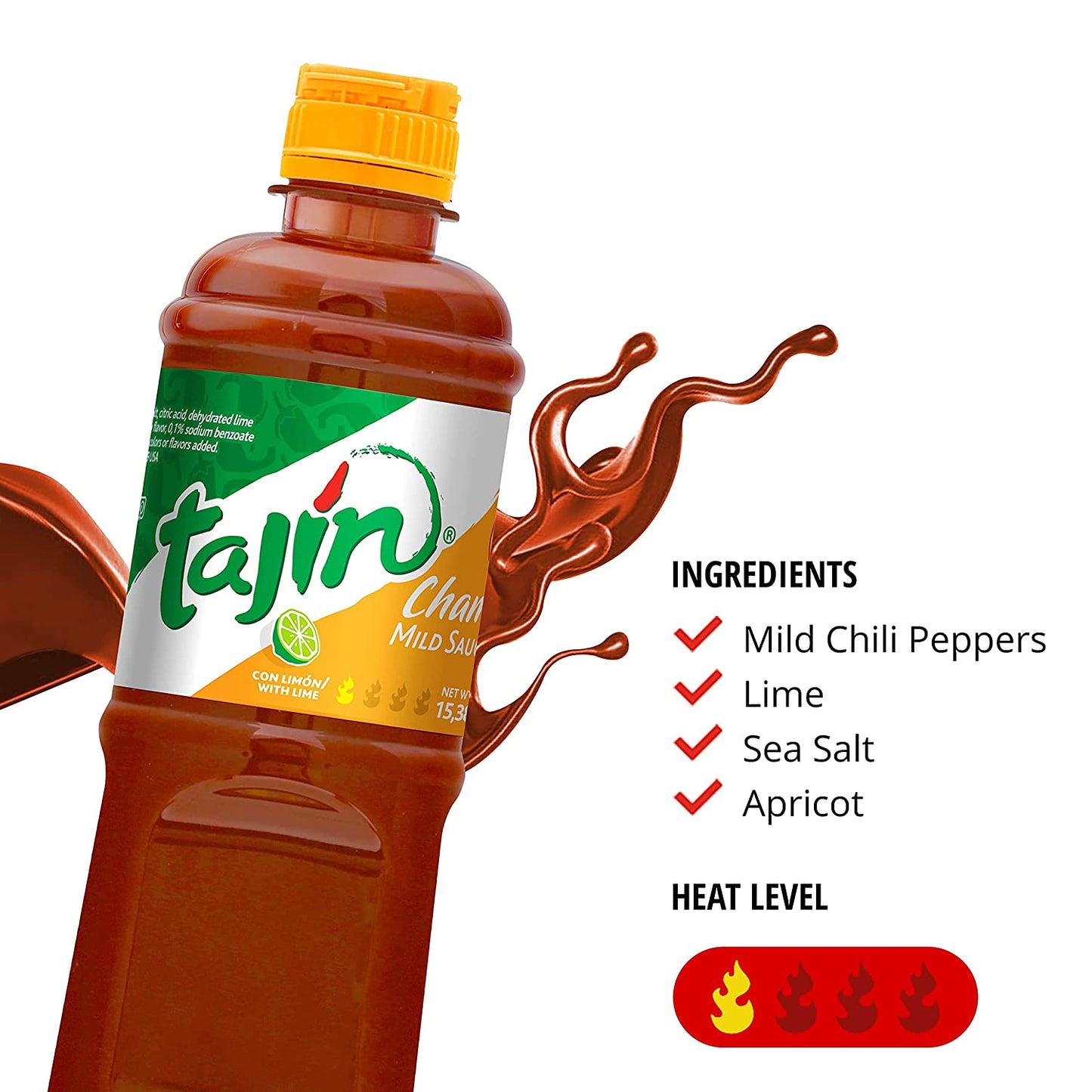 Tajin Fruity Chamoy Sauce 455ml and Mild Hot Sauce 455ml Bundle (Pack of 2)