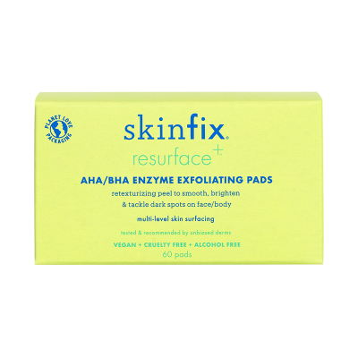 Skinfix Resurface+ AHA/BHA Enzyme Exfoliating Pads, 60 Pads