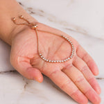 Philip Jones Rose Gold Plated Solitaire Friendship Bracelet