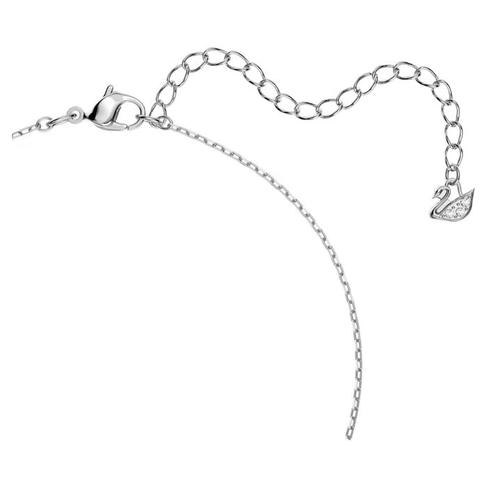 Swarovski Sparkling Dance necklace Round, White, Rhodium plated
